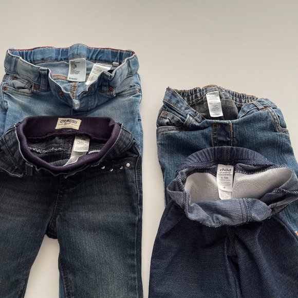 Lot of 4 baby jeans in great condition! 6mo - 12mo Oshkosh, &DENIM... - Picture 3 of 3